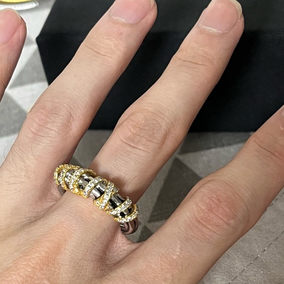 David Yurman Silver and Gold Ring - Picture 2 of 5